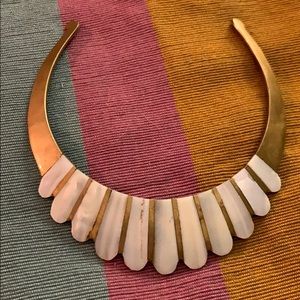 Gold and white choker